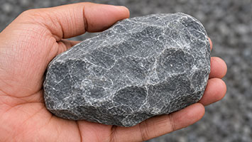 Rough textured stone in hand